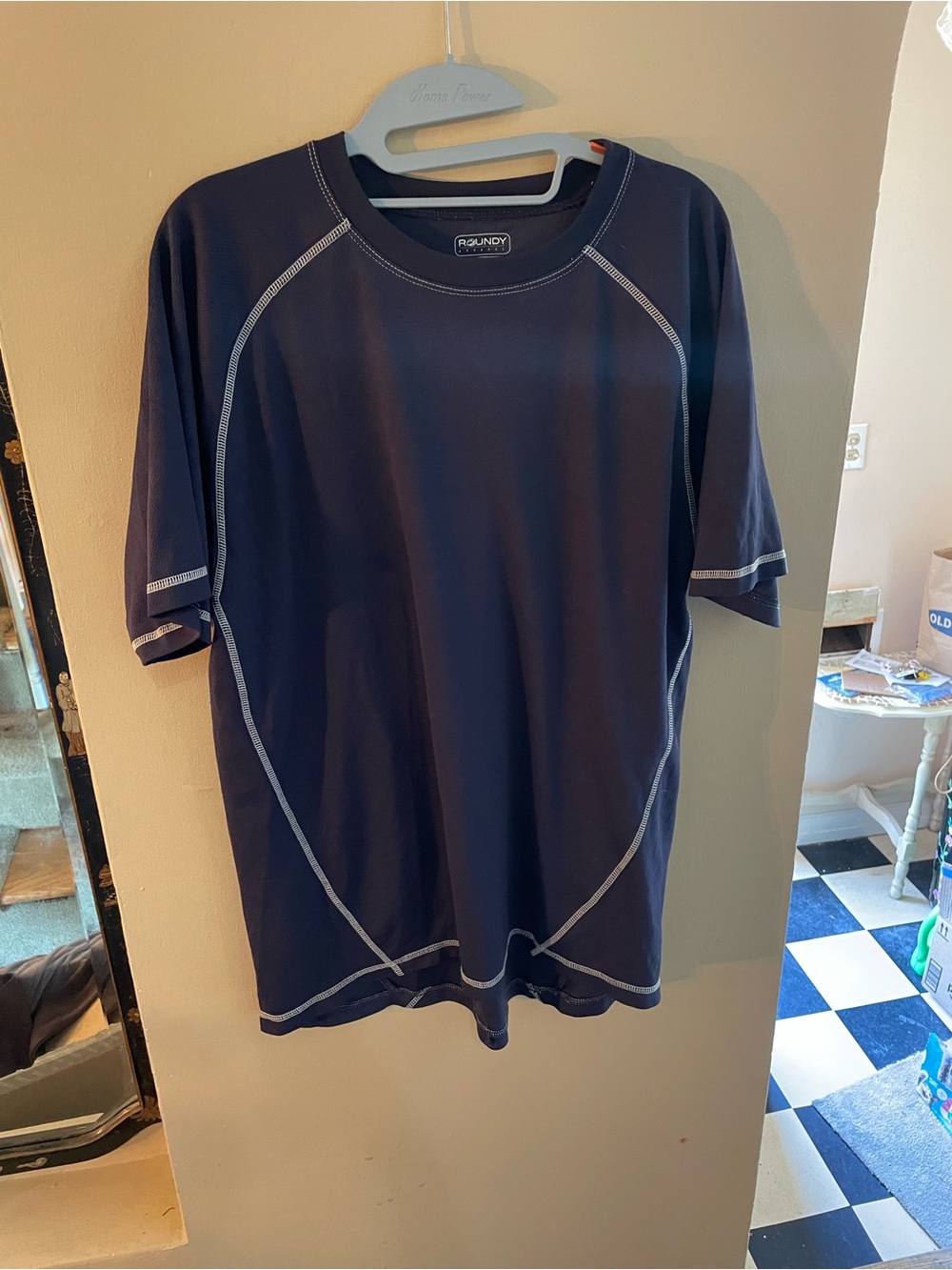 Vintage 90s Roundy Apparel Navy blue Short Sleeve Athletic Tshirt